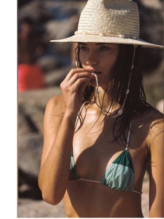 New Wyeth Seashell-Embellished Chin Strap Natural Straw Bucket Hat One Size NWT main image 6